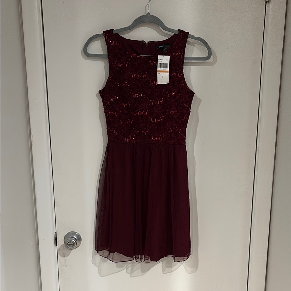 Elegant Burgundy Dress